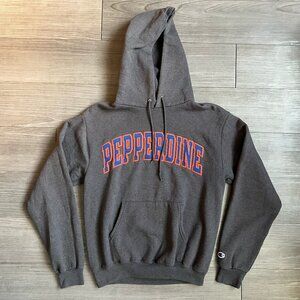 Champion Pepperdine University Charcoal Embroidered Hoodie Sweatshirt Size S